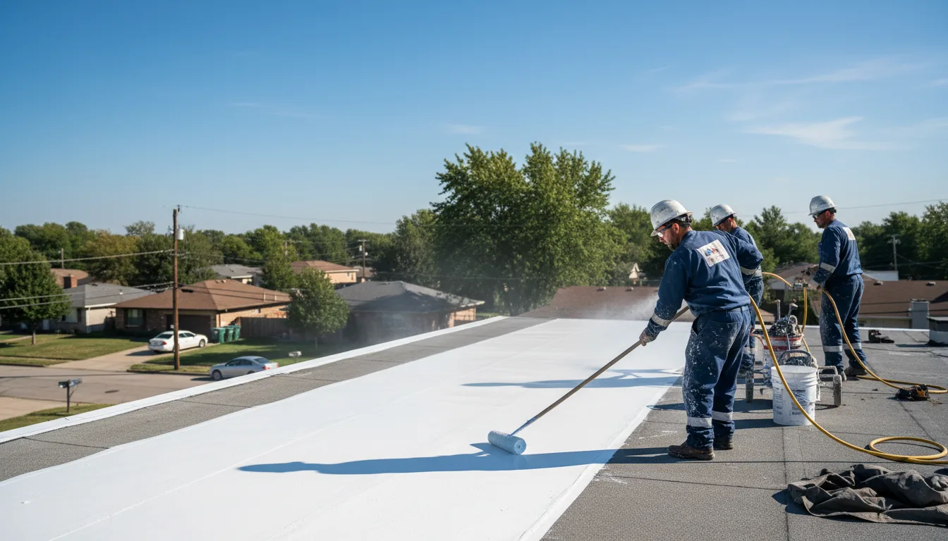 Commercial roof coating in Leslie, AR near me